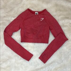Gymshark Red Long Sleeve Crop Top
